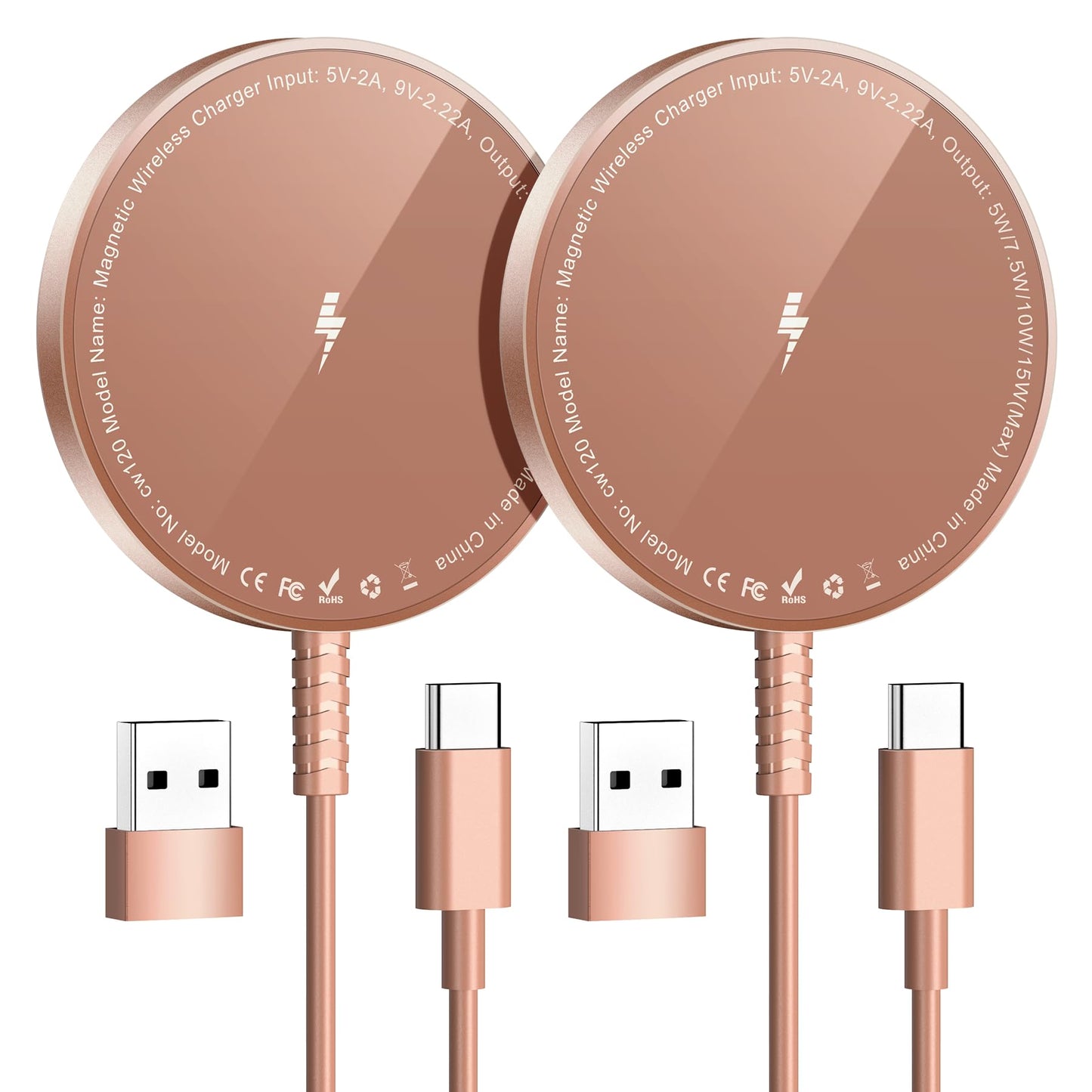 Magnetic Wireless Charger for iPhone Fast Charging Pad 2 Pack Compatible with iPhone 16 15 14 13 12 Pro Max Plus & Airpods 2 3 Pro (No Adapter)