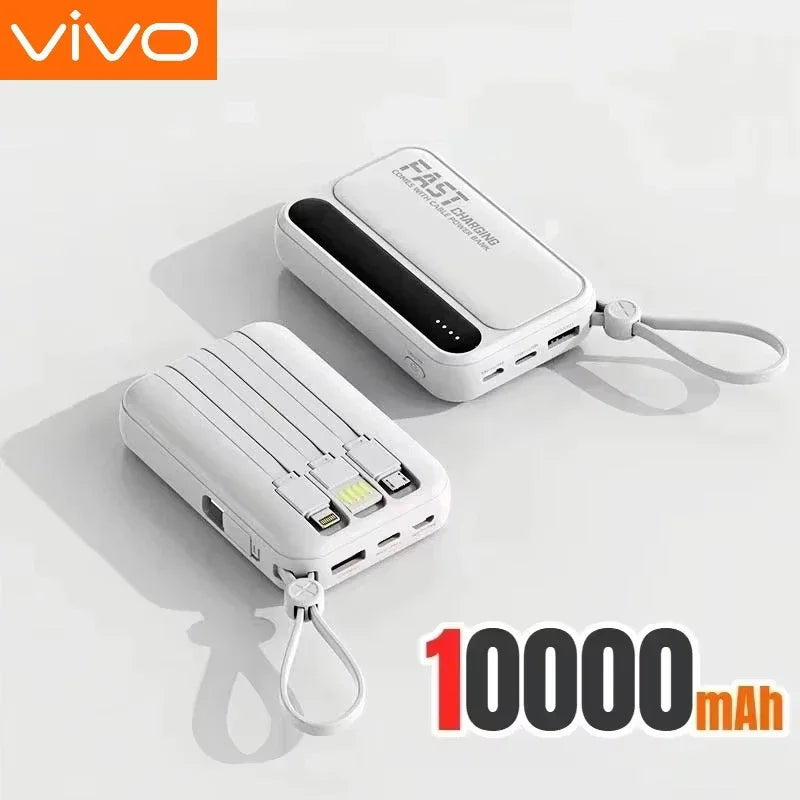 Power Bank with Built-in Cables – 30000mAh 50000mAh 120W Fast Charging Portable Charger for iPhone Samsung Huawei | 4-in-1 External Battery Pack 2026