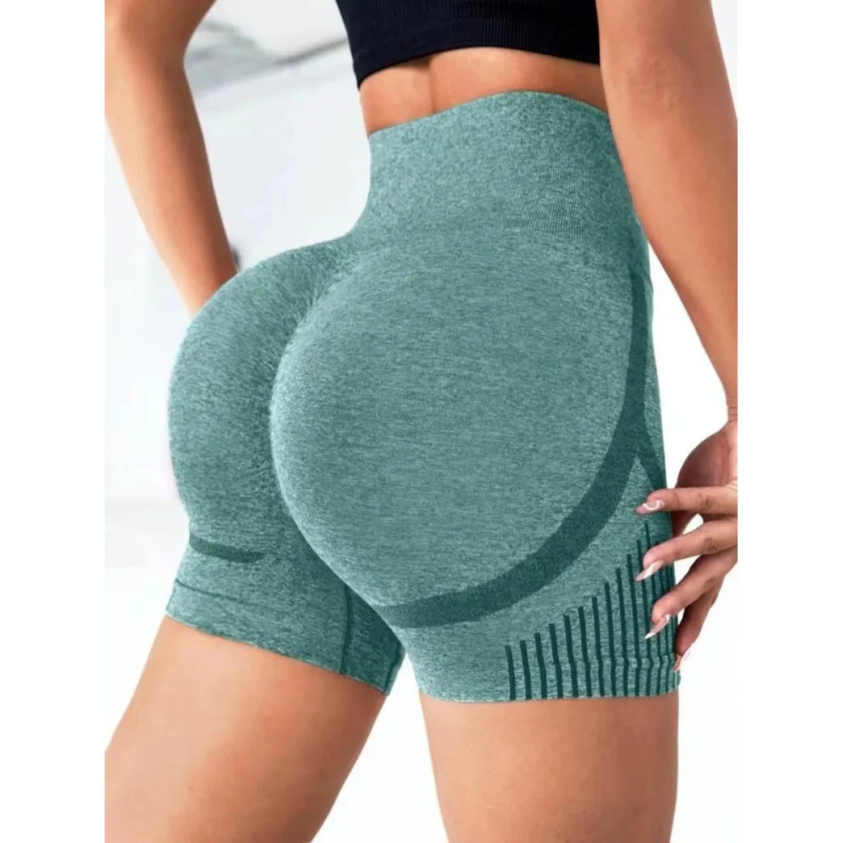 High-Rise Seamless Yoga Shorts