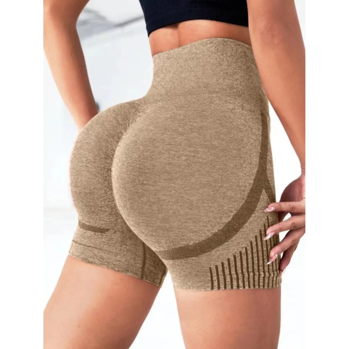 High-Rise Seamless Yoga Shorts
