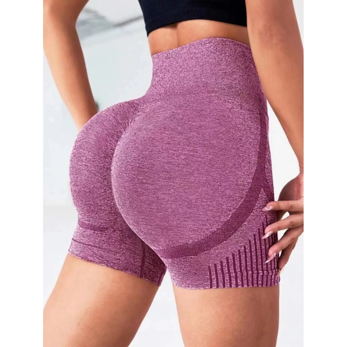 High-Rise Seamless Yoga Shorts