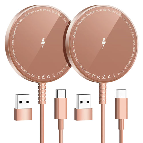 Magnetic Wireless Charger for iPhone Fast Charging Pad 2 Pack Compatible with iPhone 16 15 14 13 12 Pro Max Plus & Airpods 2 3 Pro (No Adapter)