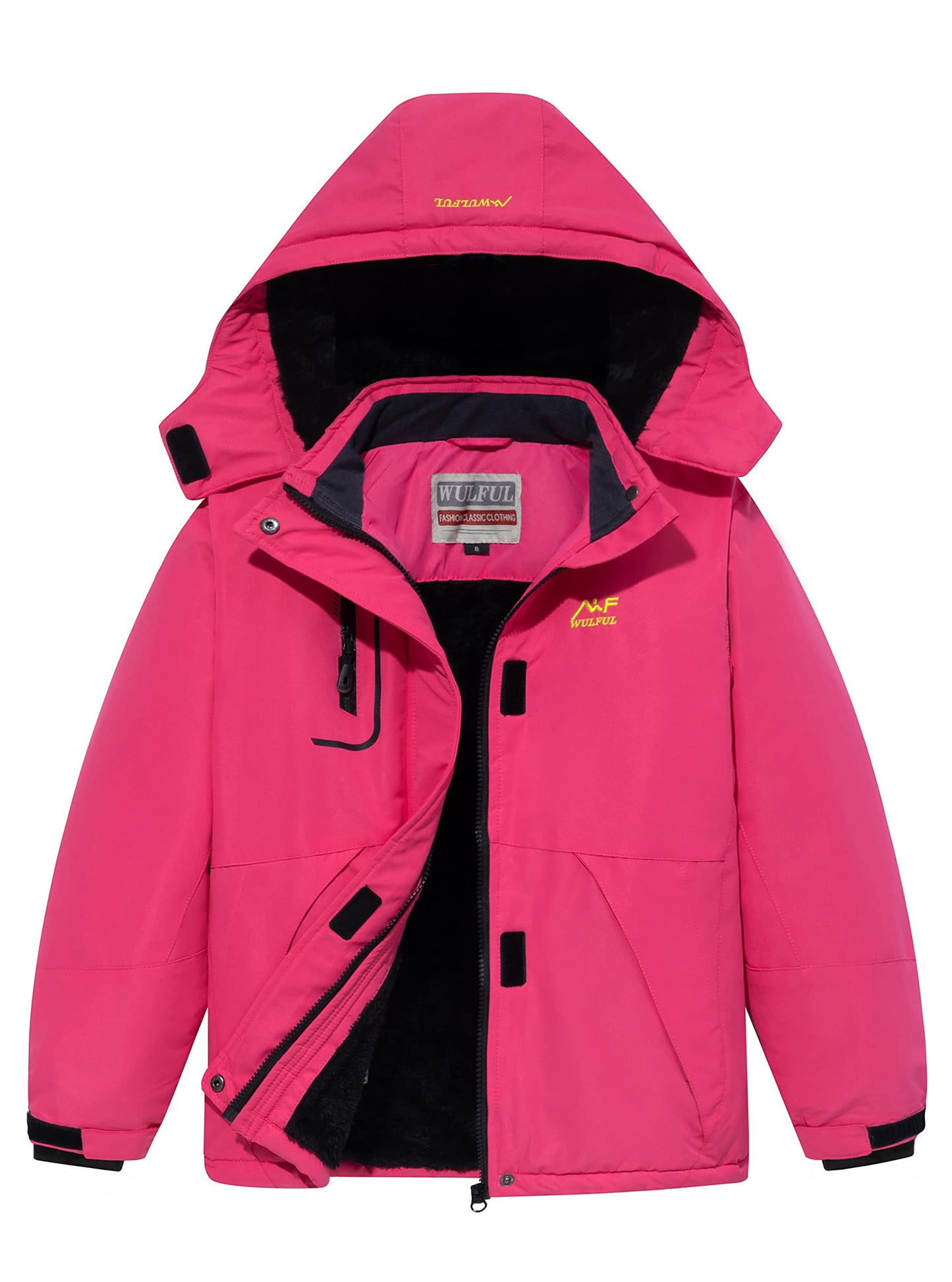 WULFUL Girls Elegant Fleece-Lined Winter Snow Jacket for Girls ski outerwear