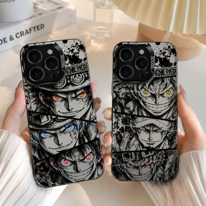One Piece Phone Case – Luffy Law Ace Sabo Kid Anime iPhone Case | Hard PC Drop Protection Cover for iPhone 7 8 X XR 11 12 13 14 15 16 17 Pro Max Plus Air SE