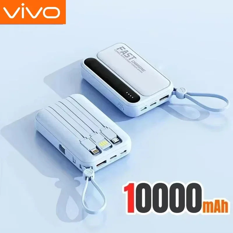 Power Bank with Built-in Cables – 30000mAh 50000mAh 120W Fast Charging Portable Charger for iPhone Samsung Huawei | 4-in-1 External Battery Pack 2026