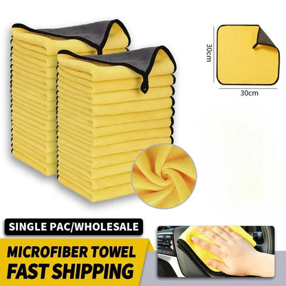1/2/3/6/10pcs 30X60cm Microfiber Car Cleaning Towels Soft Quick Drying high absorbency paint safe