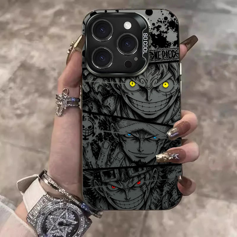 One Piece Phone Case – Luffy Law Ace Sabo Kid Anime iPhone Case | Hard PC Drop Protection Cover for iPhone 7 8 X XR 11 12 13 14 15 16 17 Pro Max Plus Air SE