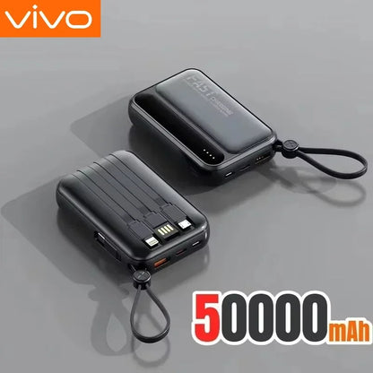Power Bank with Built-in Cables – 30000mAh 50000mAh 120W Fast Charging Portable Charger for iPhone Samsung Huawei | 4-in-1 External Battery Pack 2026