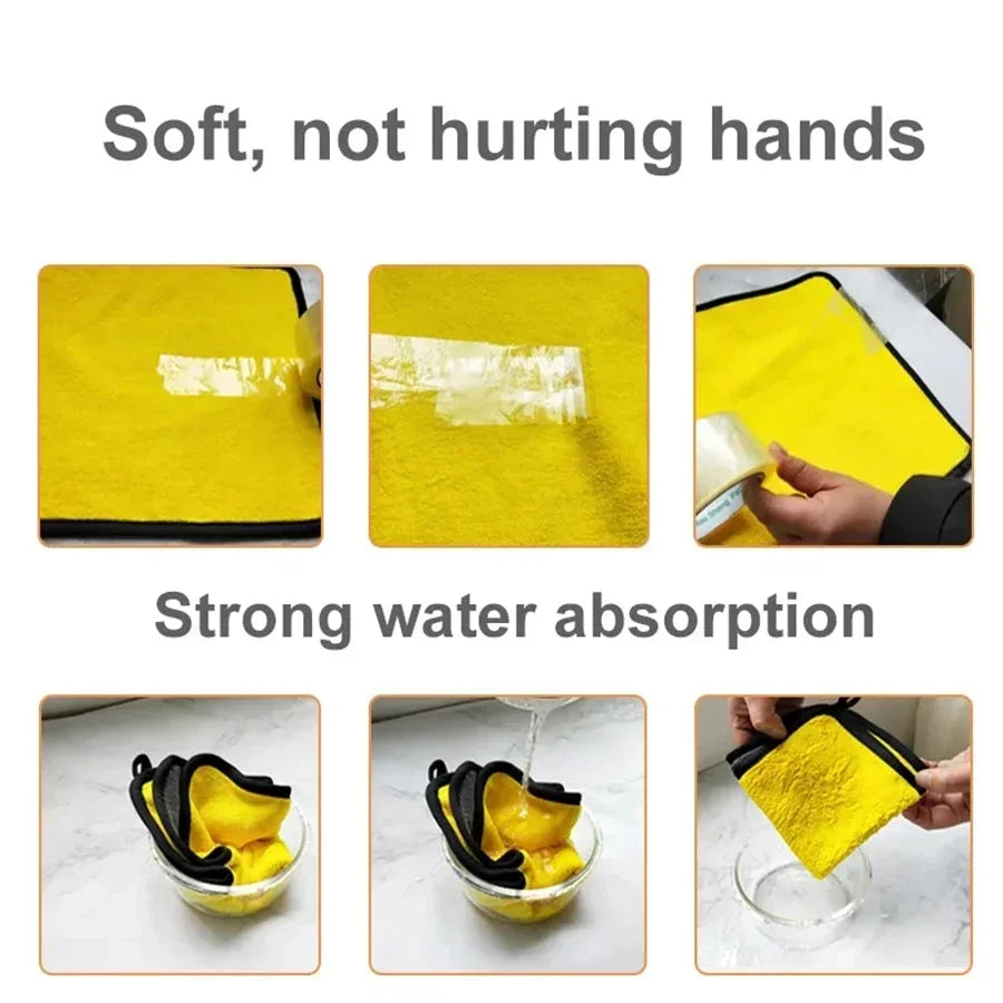 1/2/3/6/10pcs 30X60cm Microfiber Car Cleaning Towels Soft Quick Drying high absorbency paint safe
