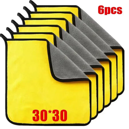 1/2/3/6/10pcs 30X60cm Microfiber Car Cleaning Towels Soft Quick Drying