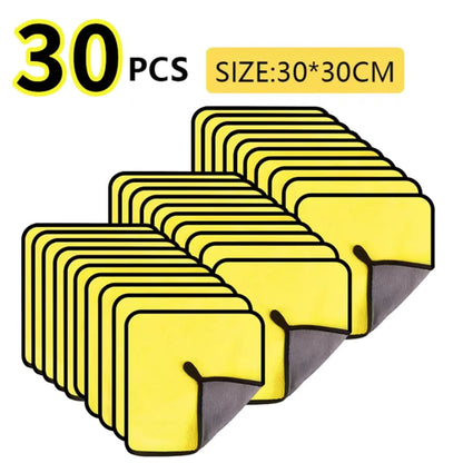 1/2/3/6/10pcs 30X60cm Microfiber Car Cleaning Towels Soft Quick Drying high absorbency paint safe