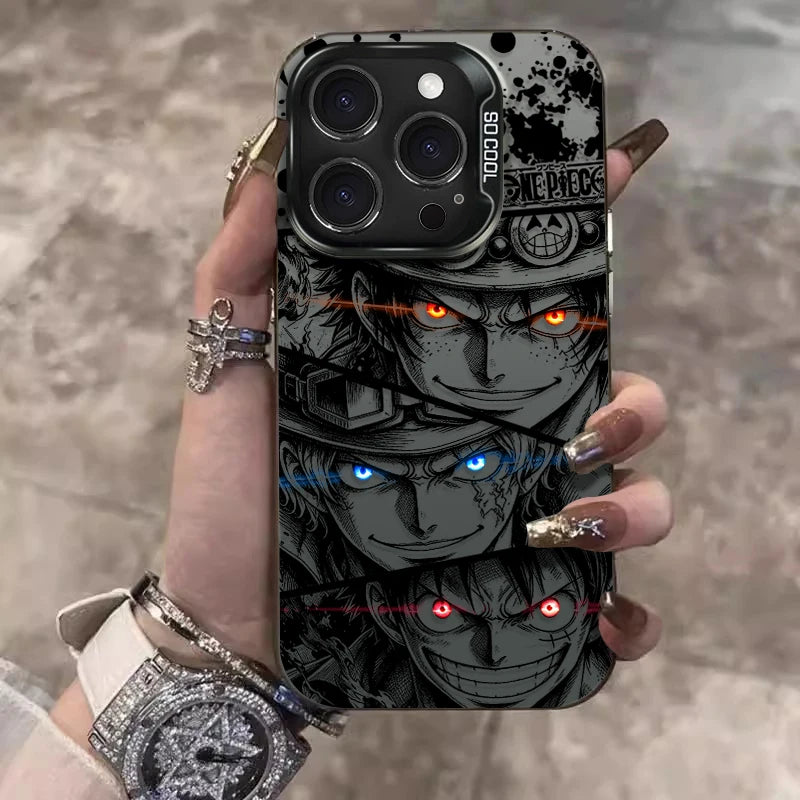 One Piece Phone Case – Luffy Law Ace Sabo Kid Anime iPhone Case | Hard PC Drop Protection Cover for iPhone 7 8 X XR 11 12 13 14 15 16 17 Pro Max Plus Air SE
