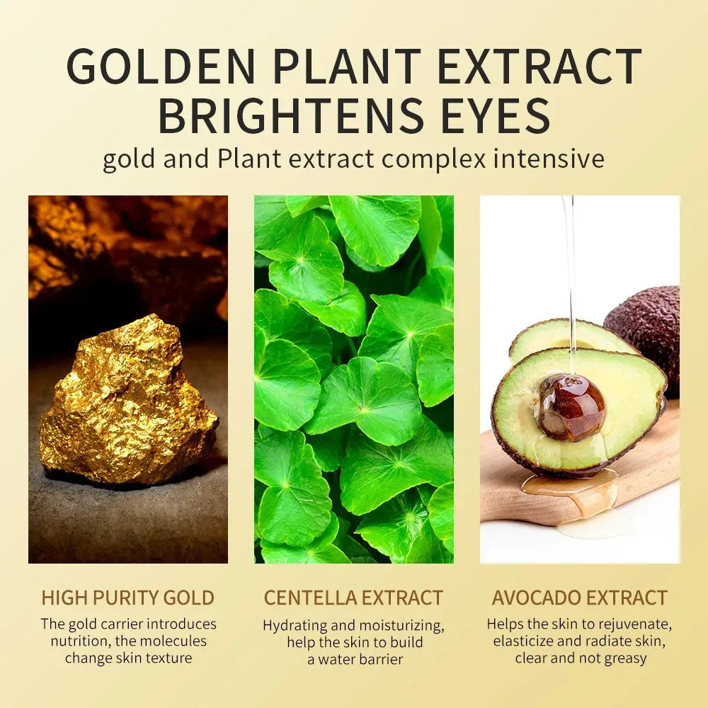 Collagen Eye Patches for Dark Circles & Puffiness – Avocado 24K Gold Hyaluronic Acid Eye Mask (60/120pcs)