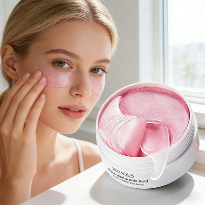 Rose Hyaluronic Acid Eye Patches for Dark Circles & Puffiness – BIOAQUA Moisturizing Anti-Aging Under Eye Mask (60pcs)