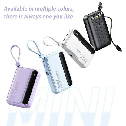 Power Bank with Built-in Cables – 30000mAh 50000mAh 120W Fast Charging Portable Charger for iPhone Samsung Huawei | 4-in-1 External Battery Pack 2026