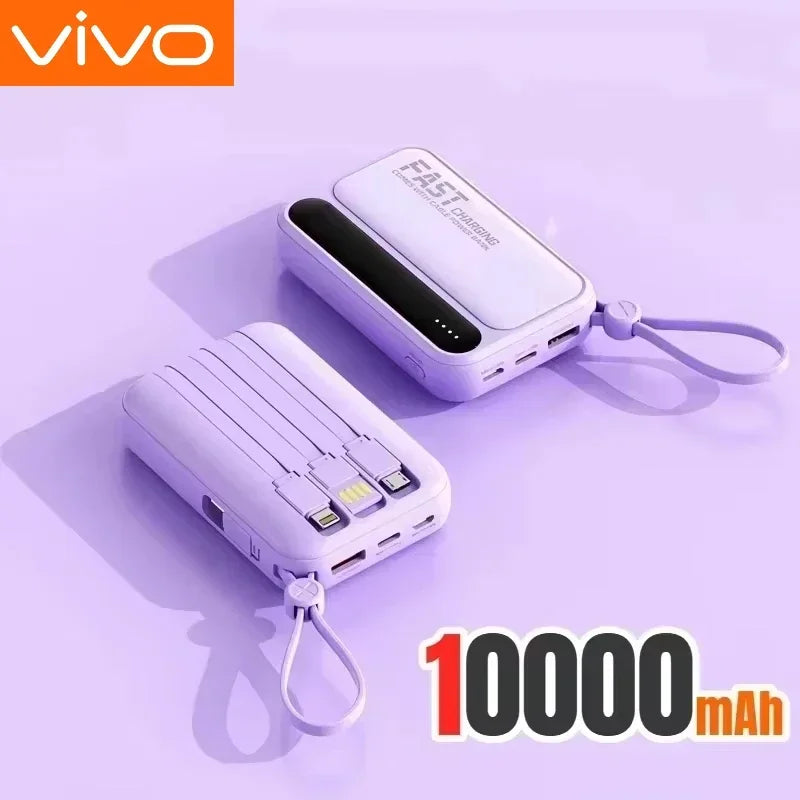 Power Bank with Built-in Cables – 30000mAh 50000mAh 120W Fast Charging Portable Charger for iPhone Samsung Huawei | 4-in-1 External Battery Pack 2026