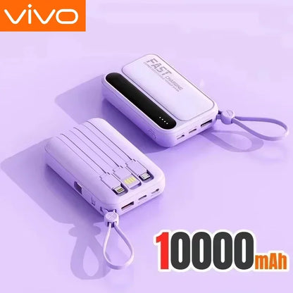 Power Bank with Built-in Cables – 30000mAh 50000mAh 120W Fast Charging Portable Charger for iPhone Samsung Huawei | 4-in-1 External Battery Pack 2026