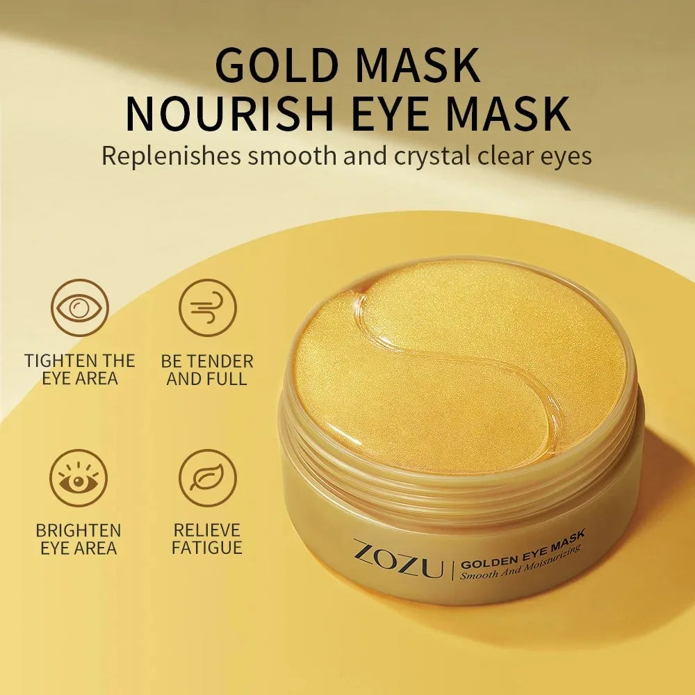 Collagen Eye Patches for Dark Circles & Puffiness – Avocado 24K Gold Hyaluronic Acid Eye Mask (60/120pcs)