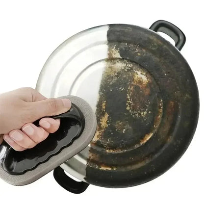 Reusable Emery Magic Sponge – Kitchen Pot Brush with Handle