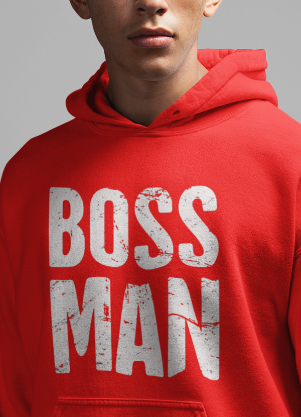 Boss Man Graphic Hoodie – Men's Fleece Pullover Entrepreneur Sweatshirt