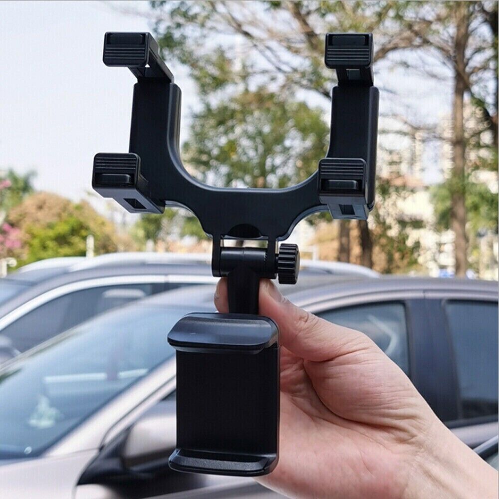 Car Rear View Mirror Phone Holder 360° Rotation Universal Mount Stand Clip Clamp