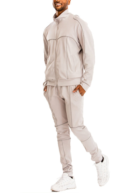 3M Reflective Pipe Track Set | Men's Streetwear Tracksuit | Reflective Jogger Outfit