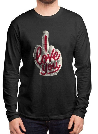 "I Love You" Graphic Full Sleeve T-Shirt – Men's Cotton Long Sleeve Tee