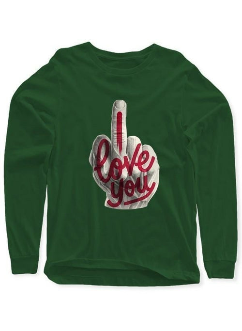 "I Love You" Graphic Full Sleeve T-Shirt – Men's Cotton Long Sleeve Tee