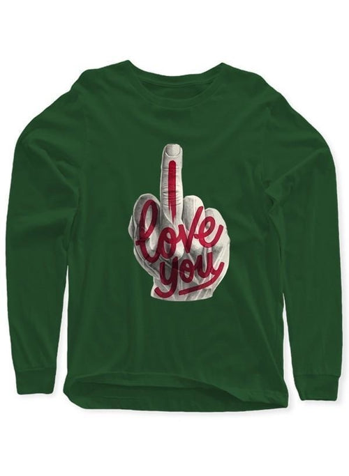 "I Love You" Graphic Full Sleeve T-Shirt – Men's Cotton Long Sleeve Tee