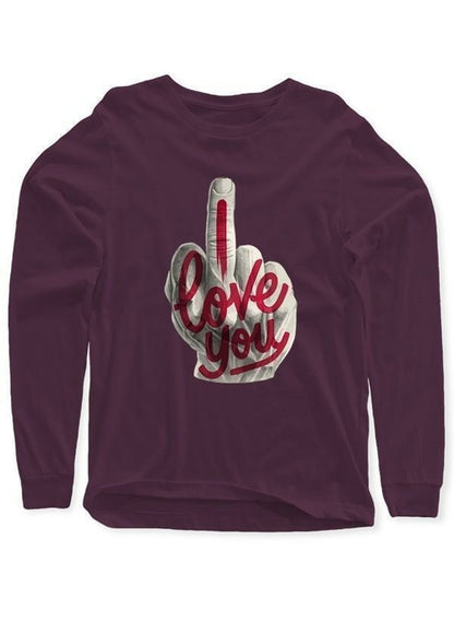 "I Love You" Graphic Full Sleeve T-Shirt – Men's Cotton Long Sleeve Tee