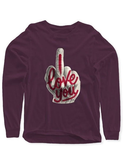 "I Love You" Graphic Full Sleeve T-Shirt – Men's Cotton Long Sleeve Tee